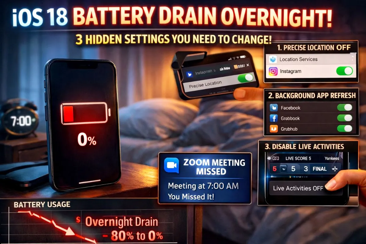 ios 18 battery drain overnight the 3 hidden settings